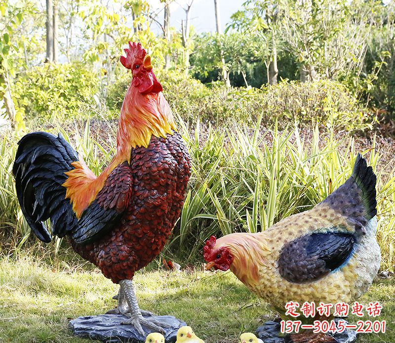 保定公鸡雕塑完美的绿化环境装饰