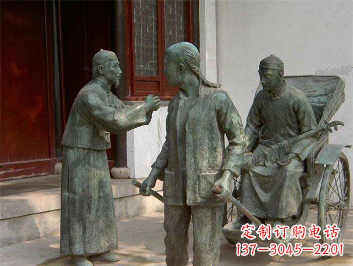保定车夫拉车古代人物铜雕