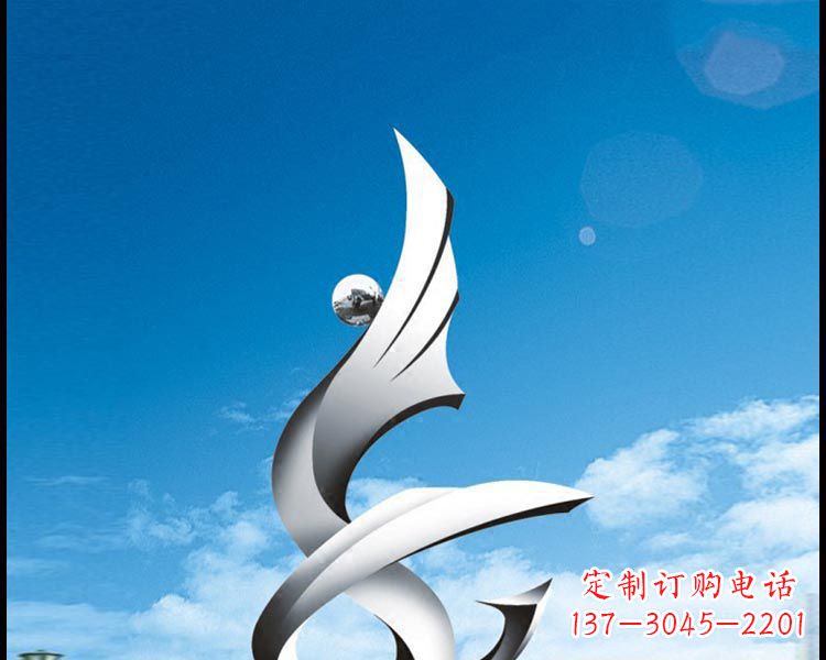 保定城市不锈钢抽象凤凰雕塑12
