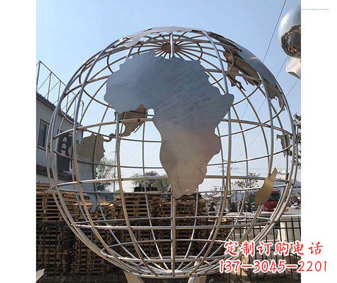 保定以城市为灵感的不锈钢地球仪雕塑