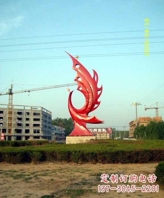 保定不锈钢凤凰雕塑传承传统文化的艺术精品