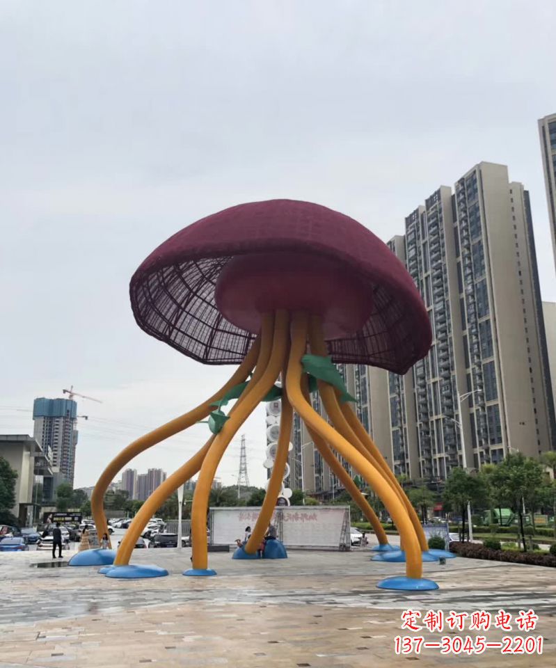 保定城市不锈钢蘑菇景观雕塑