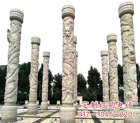 保定精美龙柱雕塑,点缀城市广场