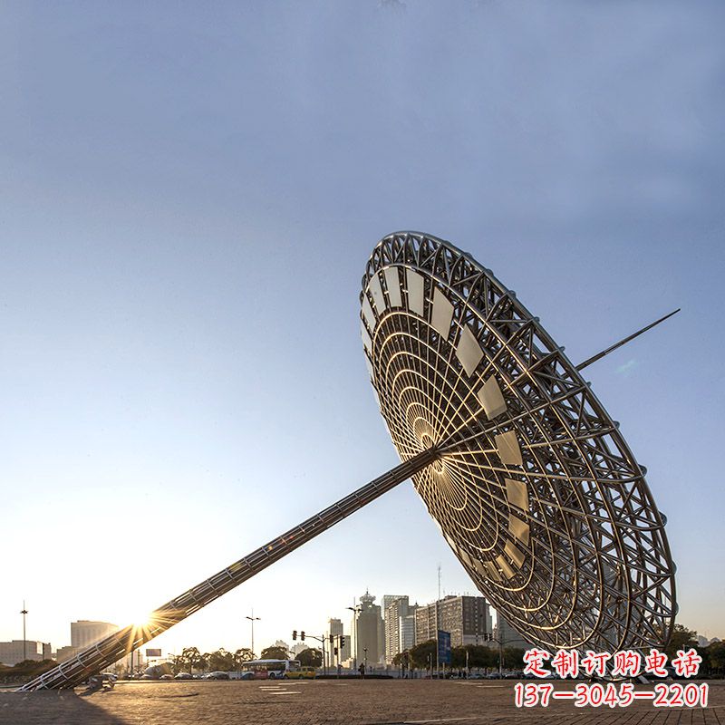 保定引领城市风采的大型不锈钢创意日晷雕塑