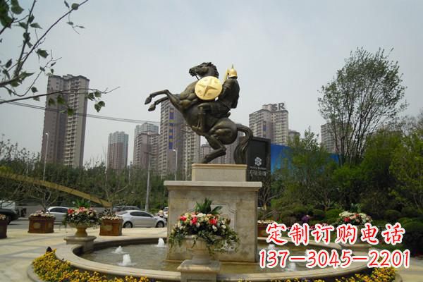 保定城市铸造铜马战士雕塑