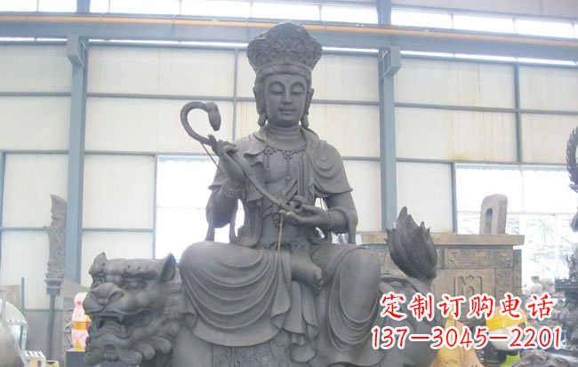 保定文殊菩萨坐狮子雕塑