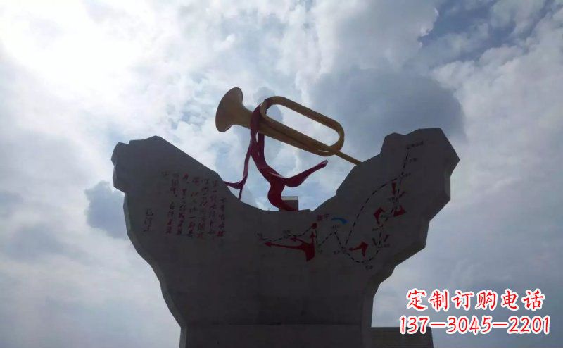 保定革命烈士冲锋号雕塑让革命历史长存
