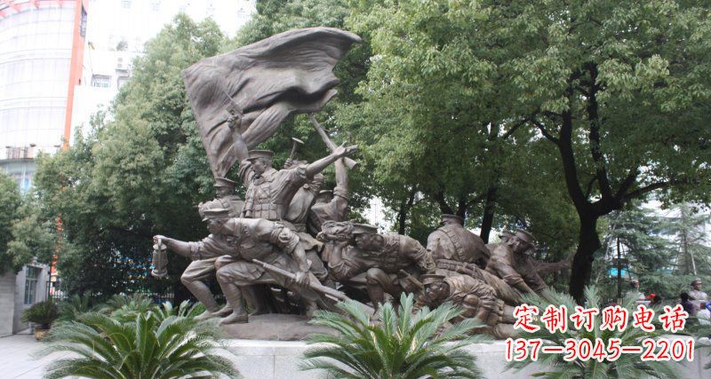 保定革命战士的英勇雕塑