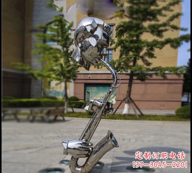保定不锈钢萨克斯雕塑——展示音乐家的精神