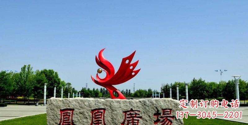 保定不锈钢凤凰雕塑奔放优雅的艺术之作