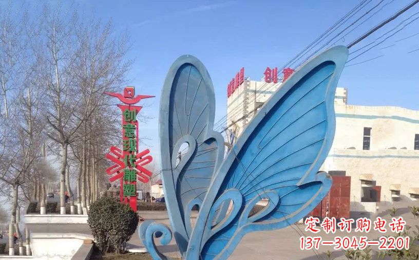保定抽象不锈钢蝴蝶雕塑把美丽永久定格