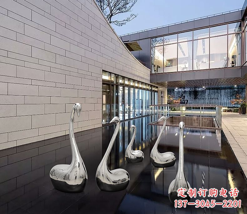 保定抽象不锈钢天鹅雕塑