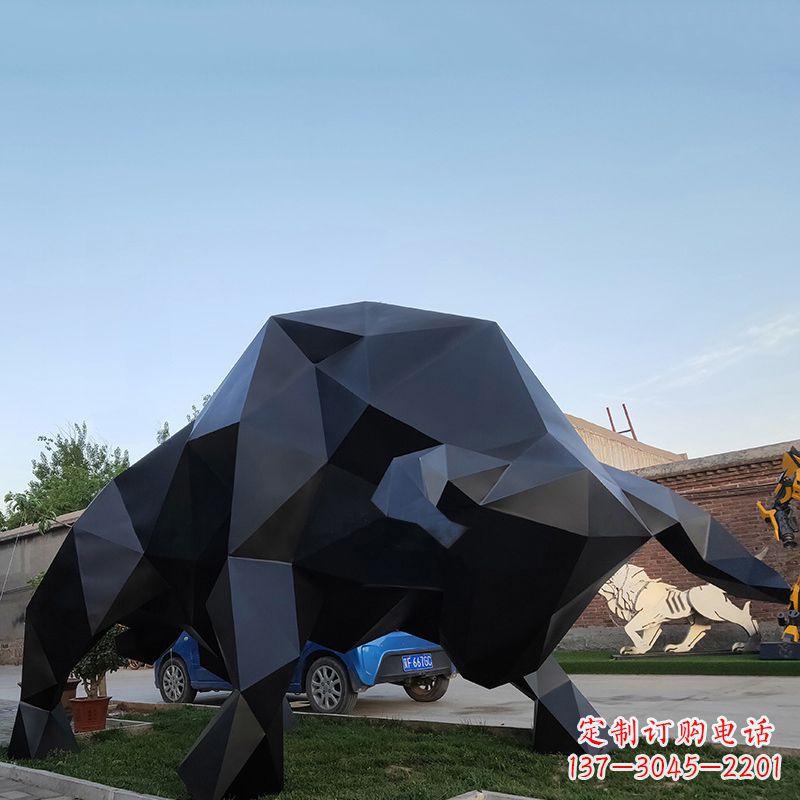 保定华尔街牛大型玻璃钢动物雕塑