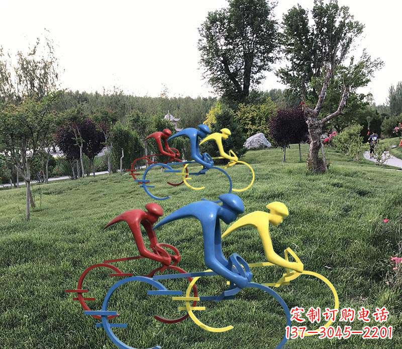 保定抽象的自行车雕塑——构筑美丽的公园景观