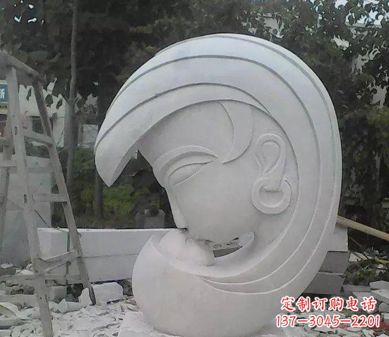 保定抽象人物头像石雕