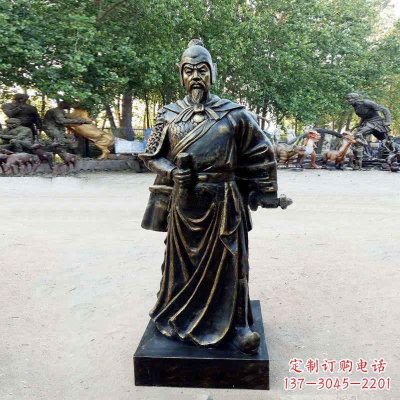保定初唐名将历史著名人物李靖玻璃钢仿铜雕塑像