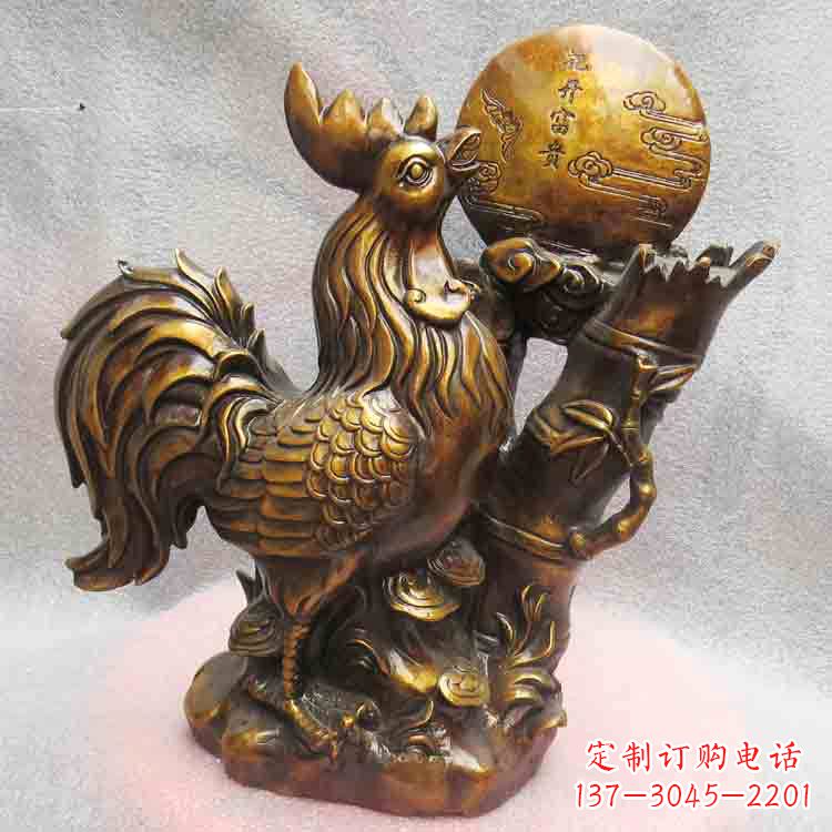 保定纯铜公鸡雕塑引领生肖动物摆件新风尚