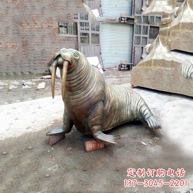 保定纯铜海豹雕塑