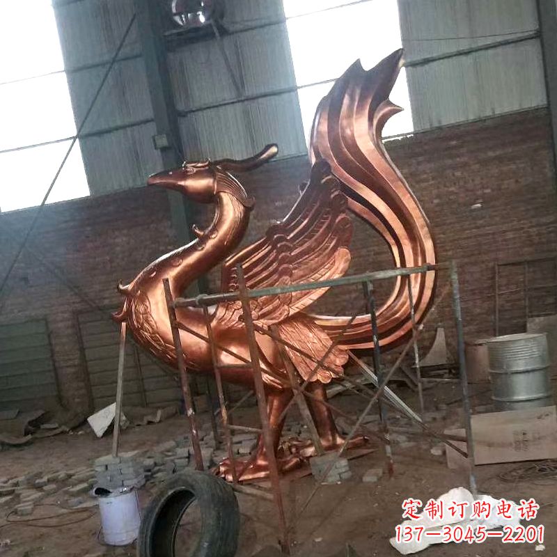保定朱雀神兽纯铜陵光神君雕塑