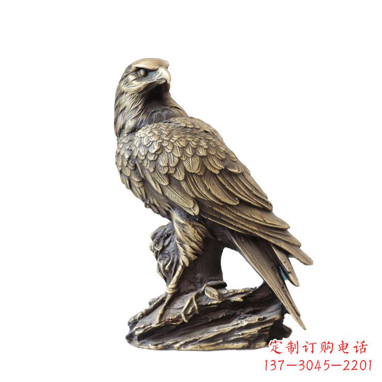 保定纯铜招财老鹰雕塑