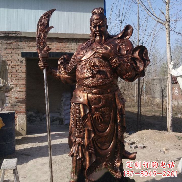 保定铸造巍然屹立的关公雕像