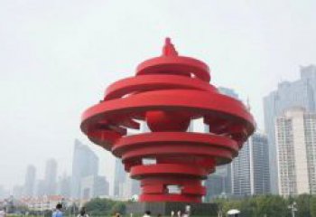 保定火炬雕塑标志五月风光