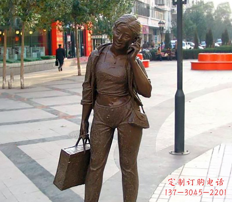 保定打电话女人现代人物雕塑