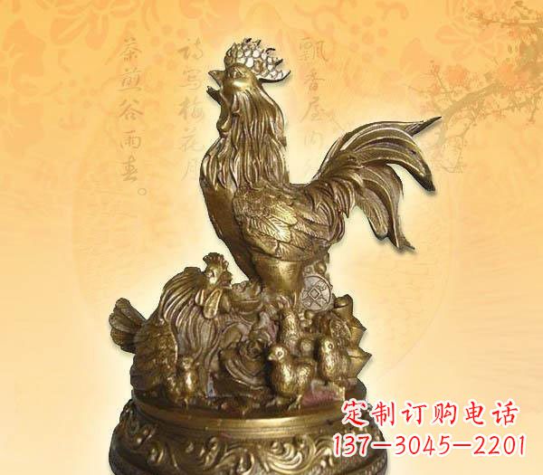 保定打鸣的公鸡铜雕