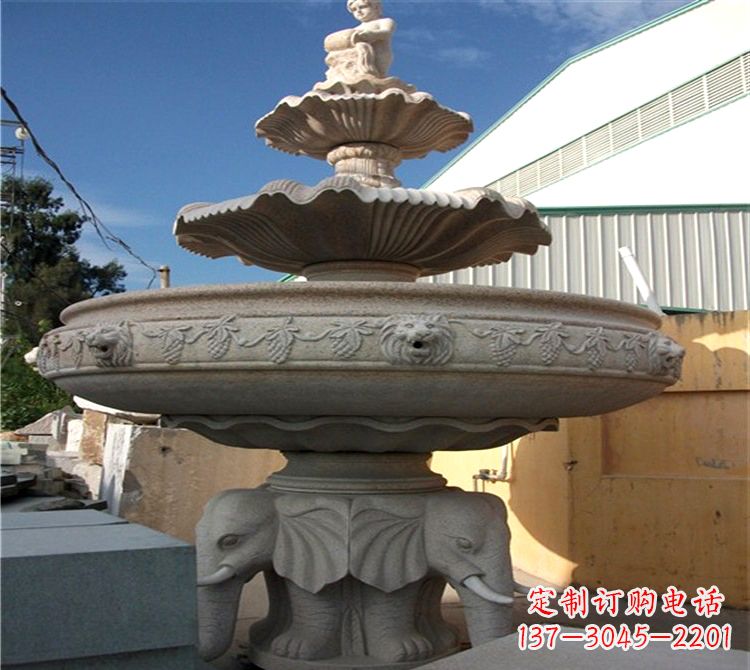 保定雕刻出美景大钵石雕塑的天鹅