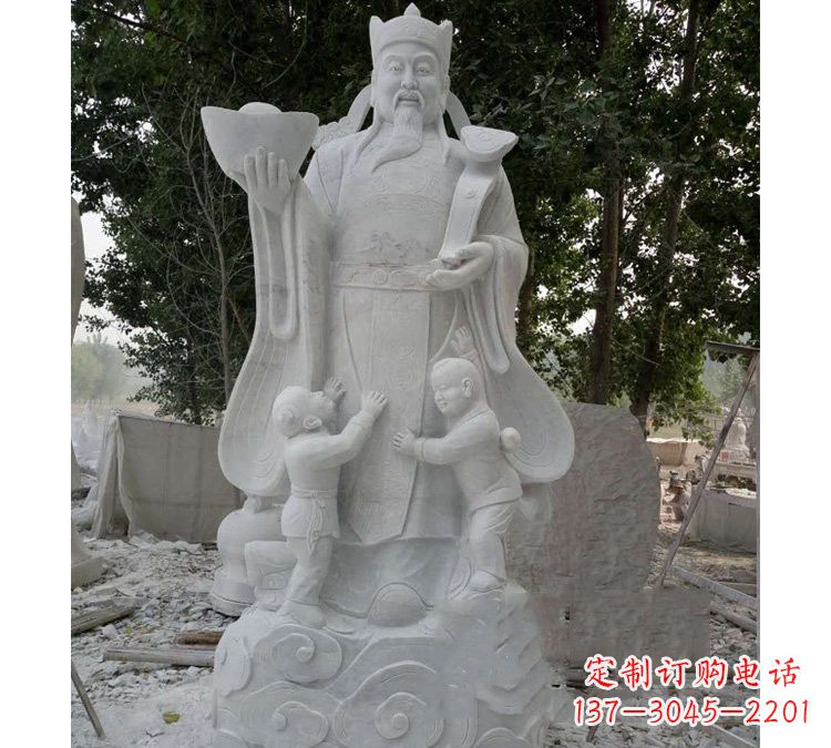 保定大理石财神雕塑——守护家庭繁荣