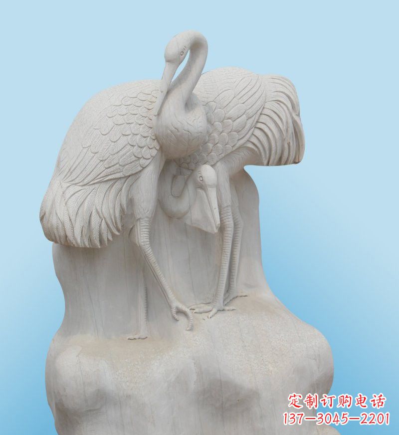 保定大理石制作的丹顶鹤雕塑