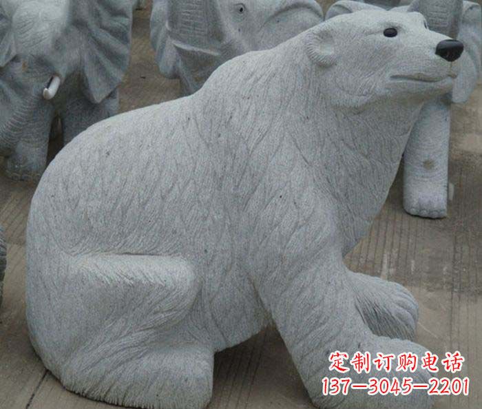 保定精美大理石雕刻的北极熊