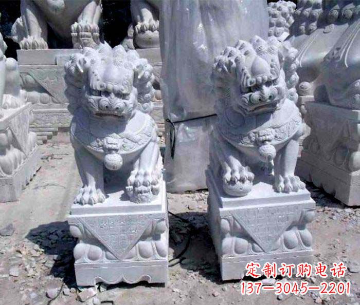 保定大理石仿古石狮子