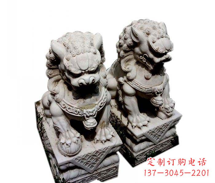 保定大理石仿古石狮子雕塑