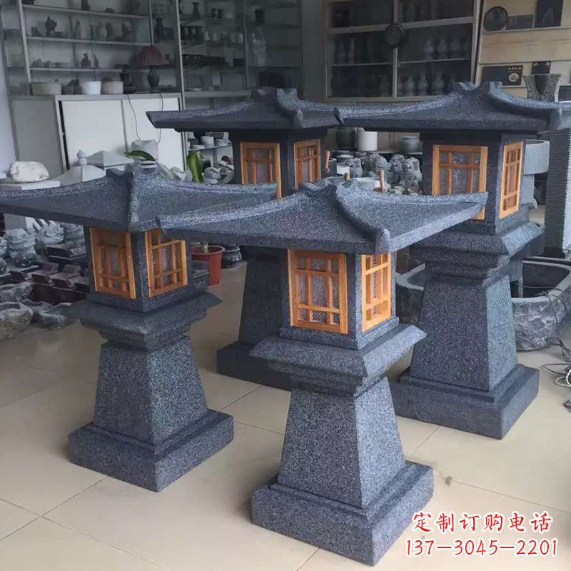 保定大理石仿汉阙石雕灯笼