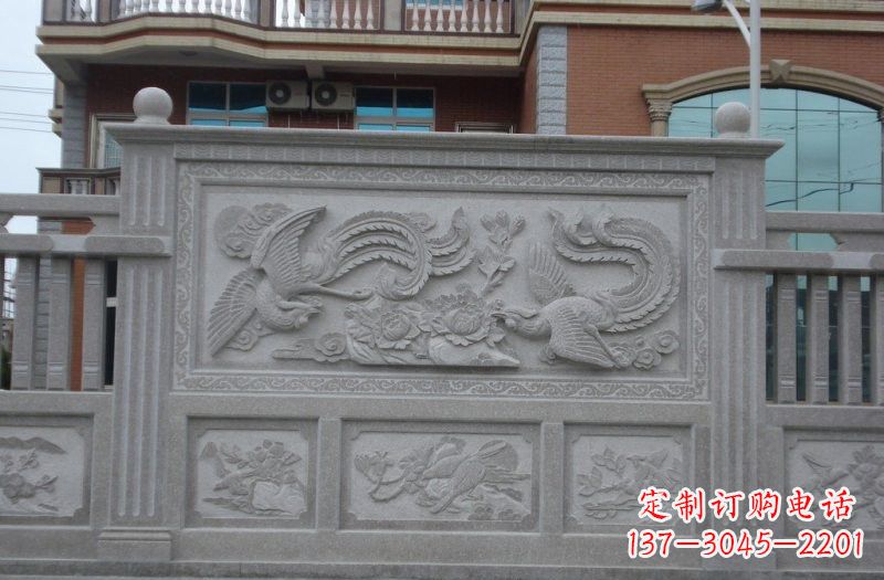 保定大理石凤凰壁画浮雕