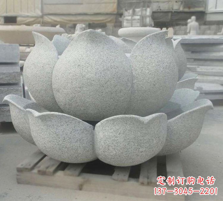 保定高雅精美的大理石公园莲花喷泉雕塑