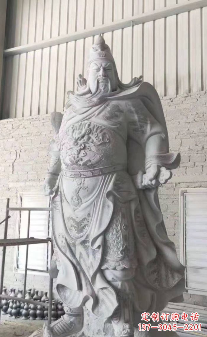 保定大理石关公雕塑,精美绝伦