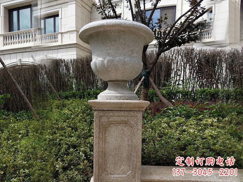 保定大理石花钵小区花盆石雕