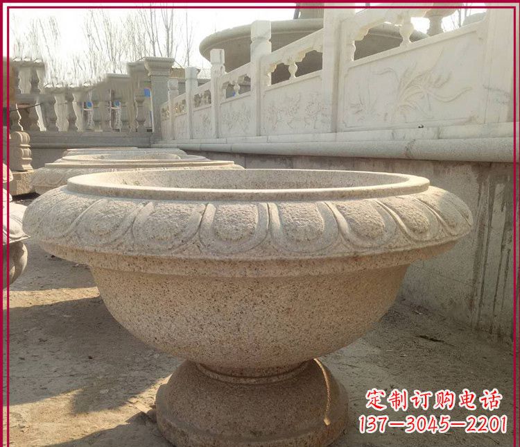 保定大理石花盆公园石雕