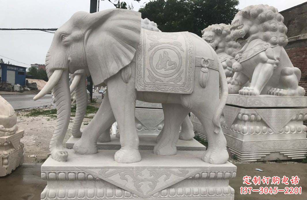 保定大理石大象雕塑