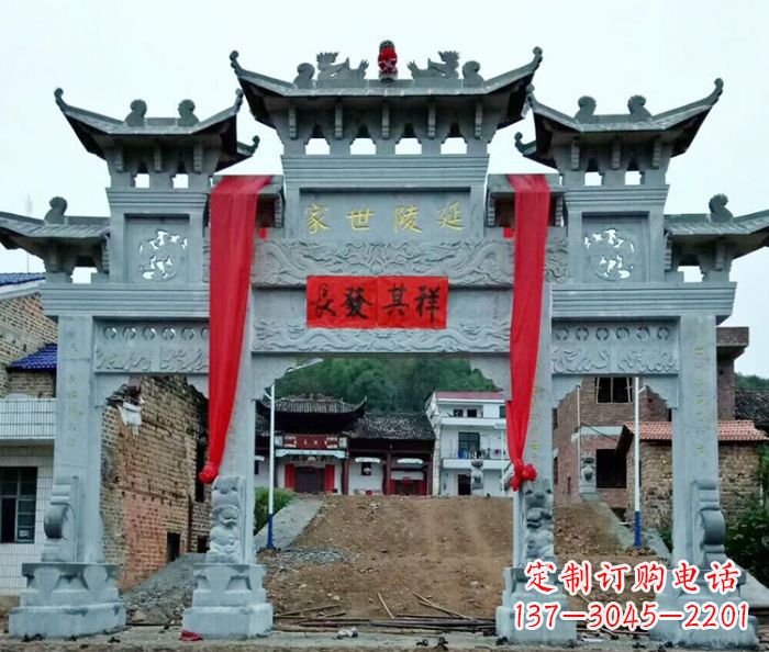 保定精美大理石牌坊雕塑
