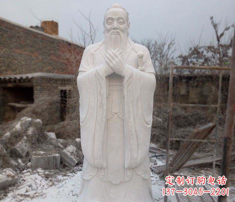 保定大理石孔子行教像古代名人石雕