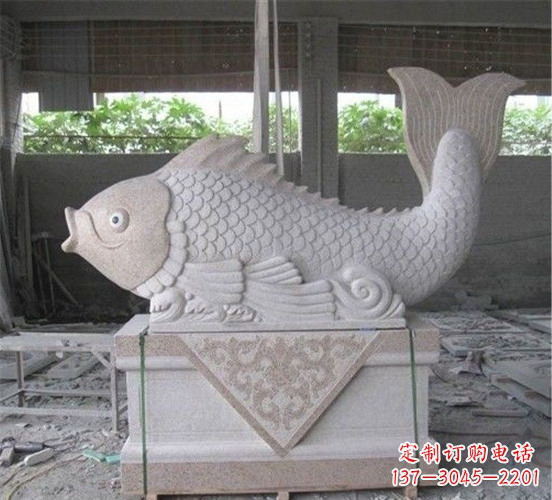 保定大理石鲤鱼雕塑