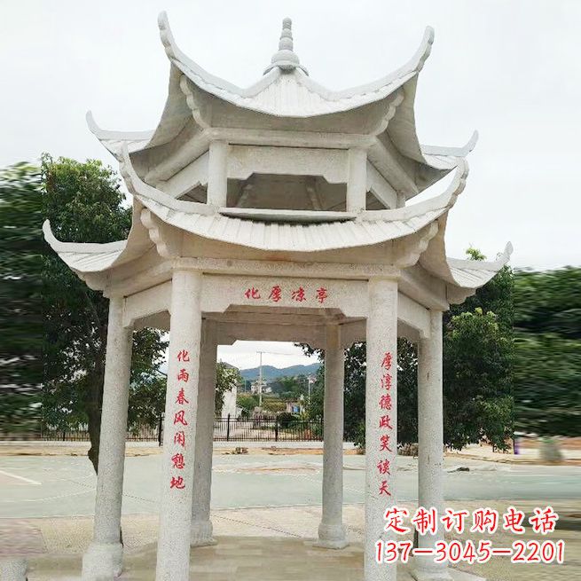 保定大理石凉亭双层雕塑