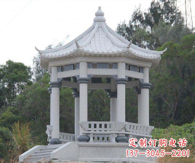 保定大理石六角石雕凉亭营造舒适环境的完美体现