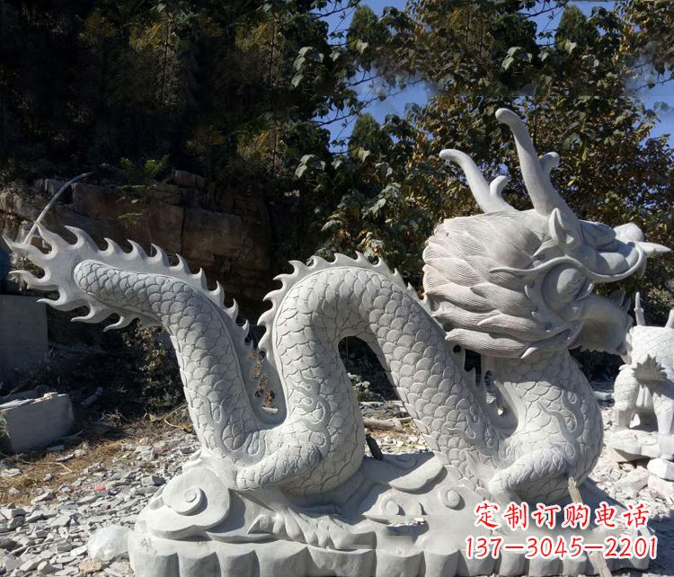 保定精美大理石龙雕塑