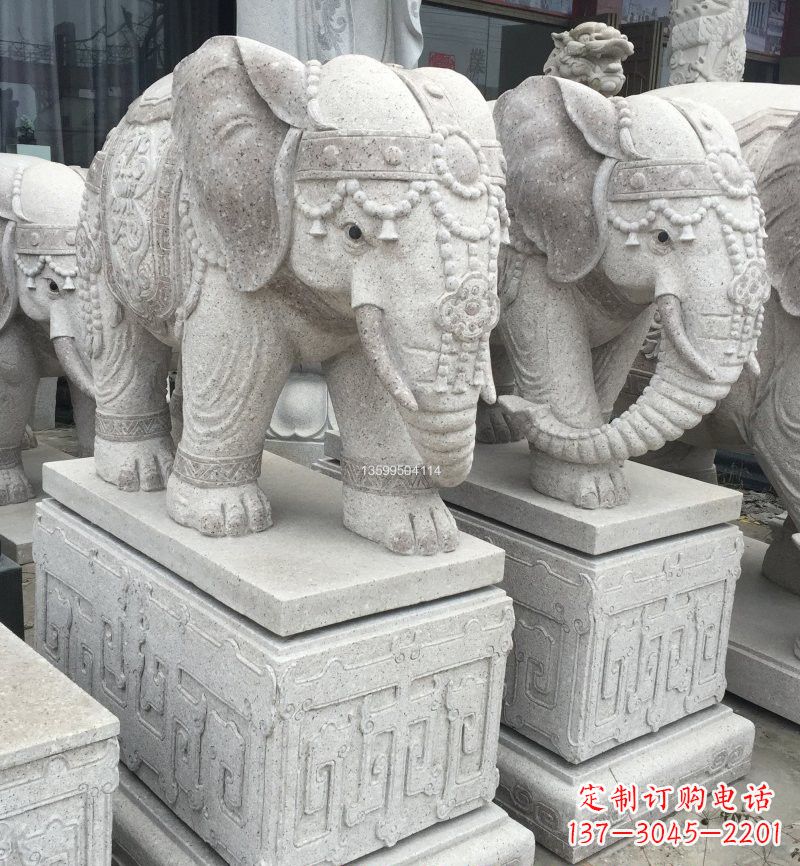保定大理石门口大象雕塑