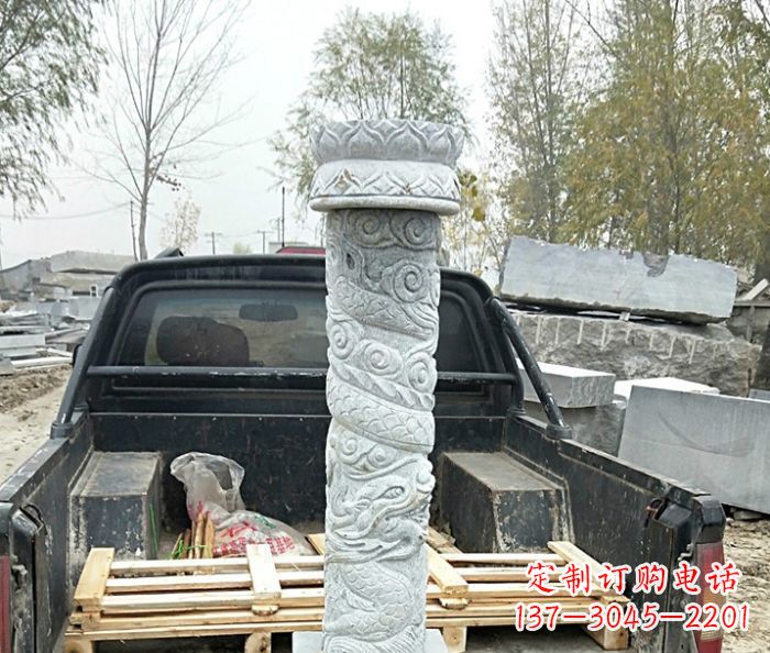 保定大理石龙柱雕塑