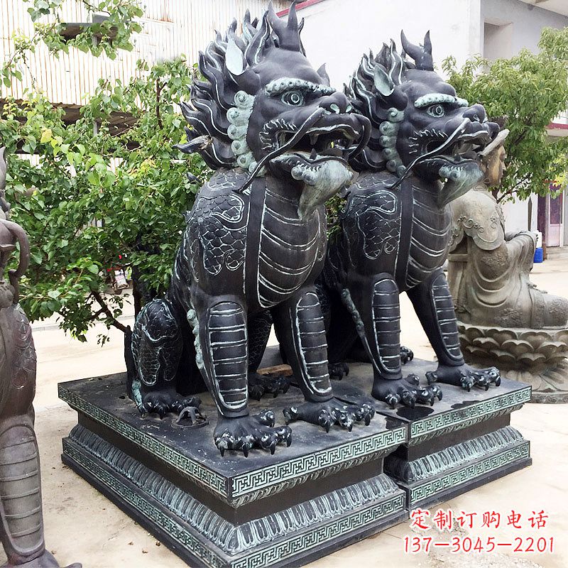 保定象征威严的大理石麒麟雕塑